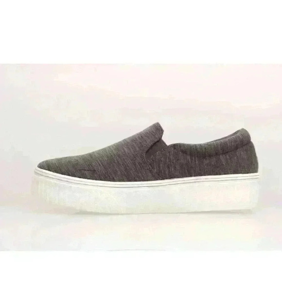 Fabletics Women's Pier Platform Grey Heather Knit Slip On Shoes - Picture 3 of 7
